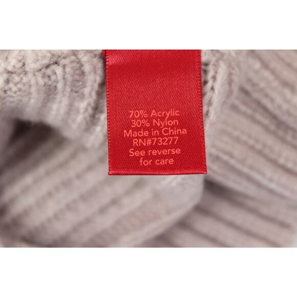 Jennifer Lopez Women's Ribbed Knit Sweater Size L Taupe Soft Pullover - Picture 3 of 6